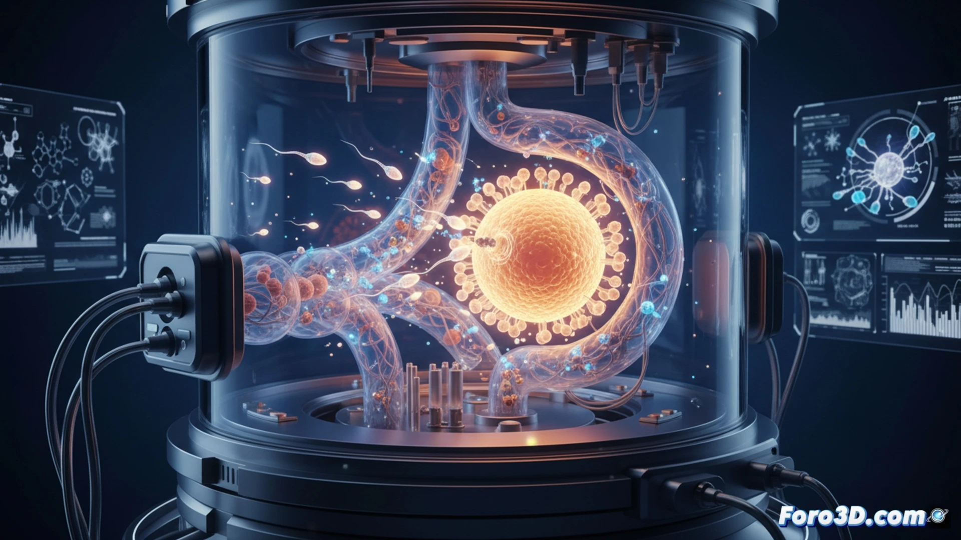 Un modelo 3D revela el viaje del espermatozoide al óvulo