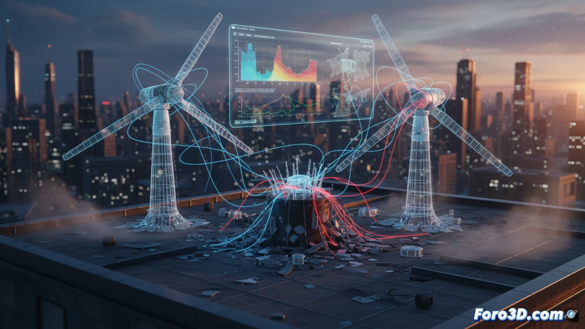 Reconstruccion 3D de aerogenerador VAWT colapsado con analisis de fatiga por resonancia estructural