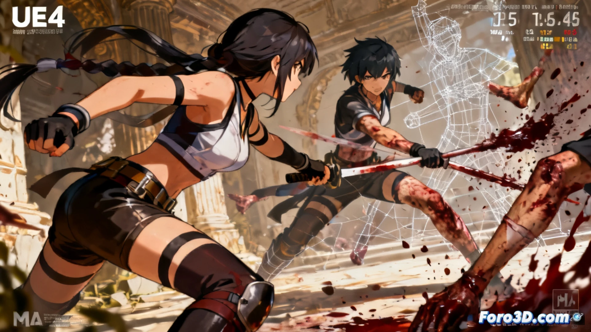 Wanted Dead gore procedimental anime Unreal Engine 4 desmembramiento combate cyberpunk