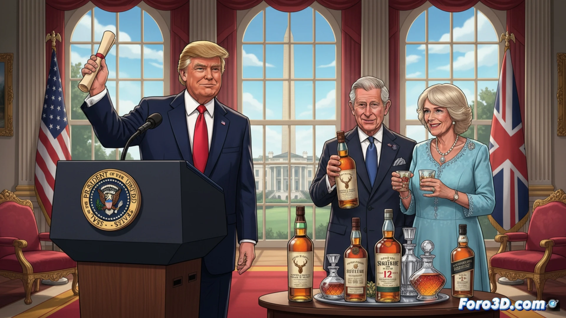 Whisky frei: Trump beseitigt Zölle als Geste an die britischen Könige