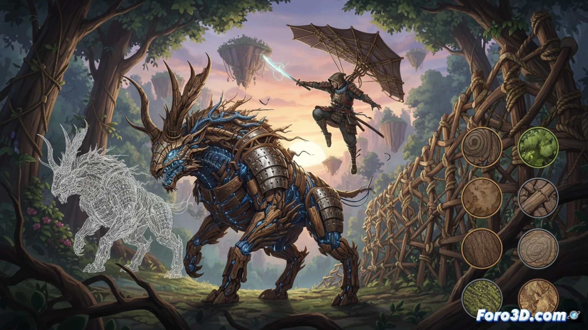 Pipeline técnico Wild Hearts con Katana Engine, ZBrush y Substance Designer para criaturas y materiales