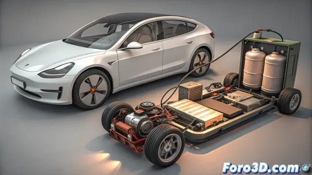 Texturizado comparativo de vehículos eléctricos y de gasolina en Substance Painter