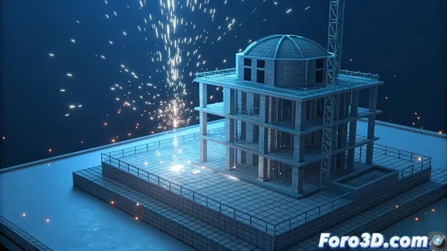 Crear efecto de construcción progresiva en animación 3D entre texturizado y postproducción