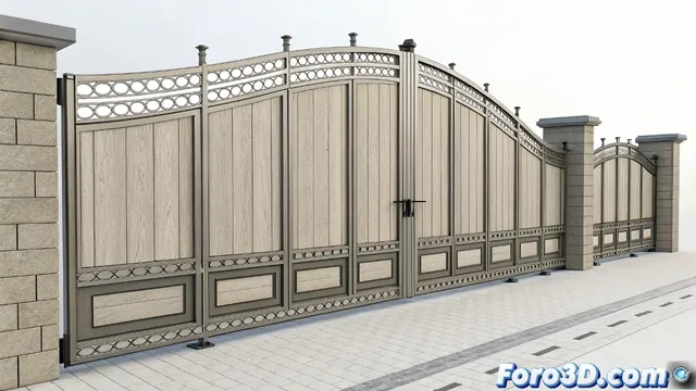 Animación realista de portones corredizos curvos en 3ds Max