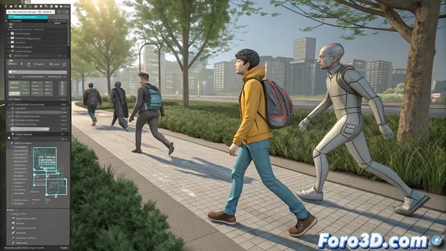 Dominar animaciones BVH y BIP para caminatas realistas