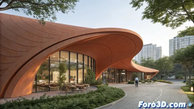 Ember Café en Bangkok fusiona naturaleza y tecnología con impresión 3d