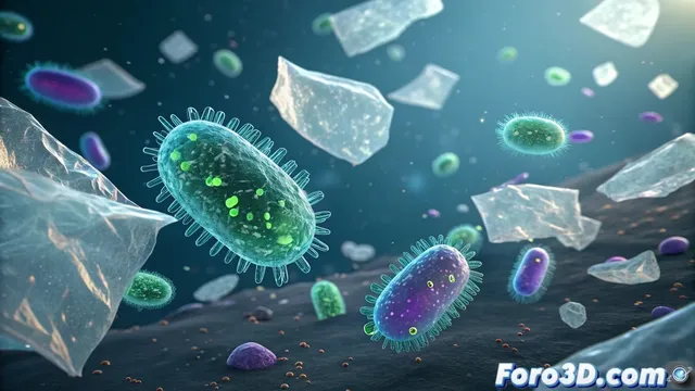 Bacterias que transforman plastico en paracetamol recreadas en 3D
