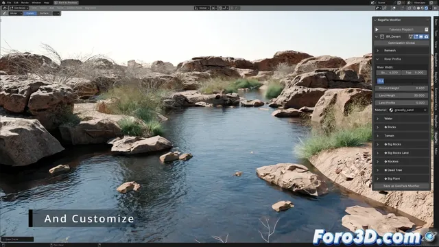 Baga River Generator simplifica la creación de rios en Blender