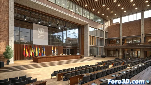 Texturización de la cumbre UNESCO de Barcelona en Substance Painter