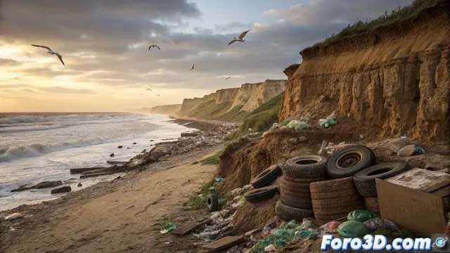 Playas revelan basura historica por erosion costera