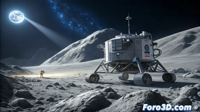 Recreación del rover lunar de Blue Origin para la NASA en Animation Master