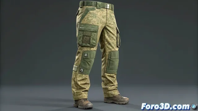 Crear pantalones militares con bolsillos funcionales en simulacion de tela 3ds max