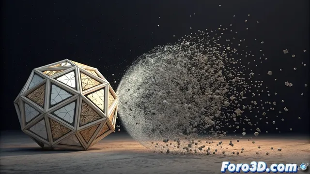 Crear efecto de desintegración con materiales animados en Particle Flow