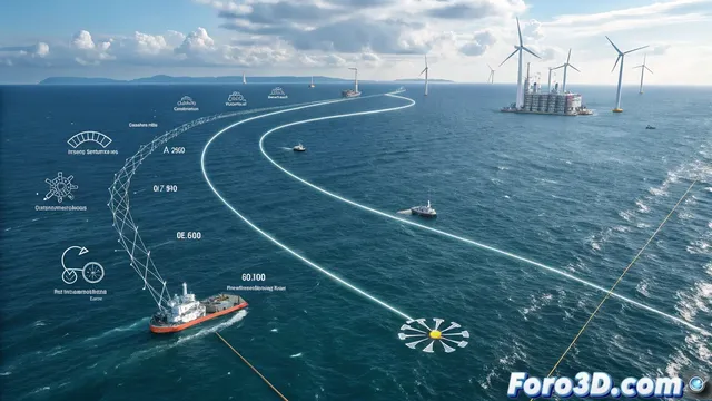 Ilustración de interconexiones eléctricas submarinas en Inkscape