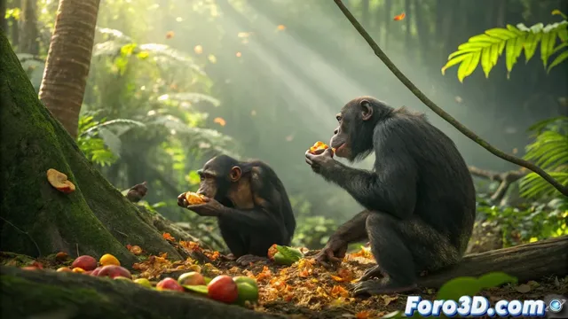 Edición documental en Premiere sobre chimpancés y fruta fermentada
