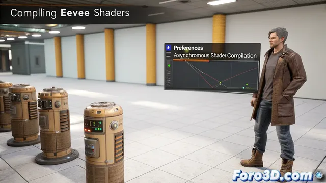 Blender 4.5 y el problema de compilacion de sombreadores en EEVEE