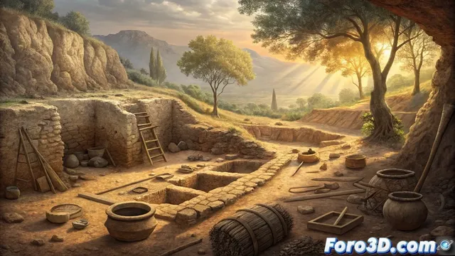 Pintando el hallazgo arqueológico: Recreación en Krita de talleres prehistóricos de 5.000 años