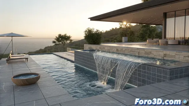Solucionar problemas de simulacion de agua en piscinas infinity con Chaos Phoenix