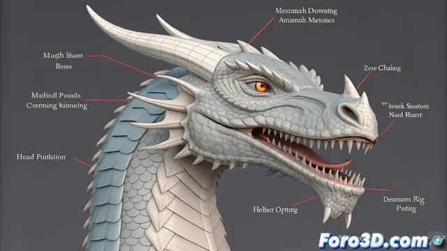 Controlar la apertura de la boca de un dragon con helper en 3ds Max