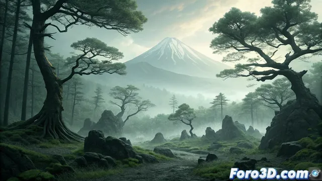 Animando el bosque de aokigahara en synfig studio: el misterio del monte fuji