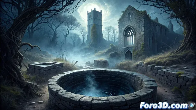 Reconstrucción 3D del Pozo de la Perla Negra en Kiri Engine para escenas de terror visionario