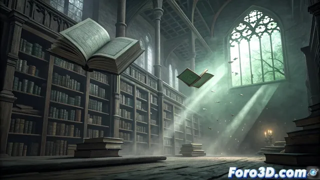 Escultura digital de La Biblioteca sin Salida en Mudbox para terror académico