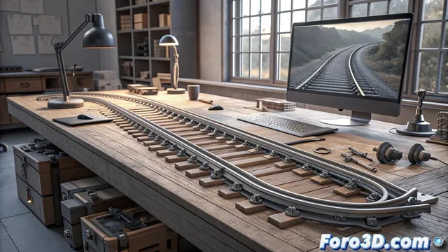 Creación de rieles curvos en Blender paso a paso