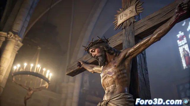 Recreación hiperrealista del Santísimo Cristo de Burgos en Blender