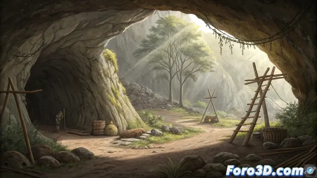 Recreación en Photoshop de cuerdas de arco de 7000 años halladas en cueva española