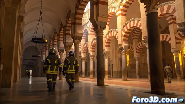Bomberos de París visitan la Mezquita-Catedral de Córdoba para estudiar su sistema de protección