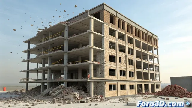 Crear simulaciones de demolicion de edificios en 3ds Max con MassFX