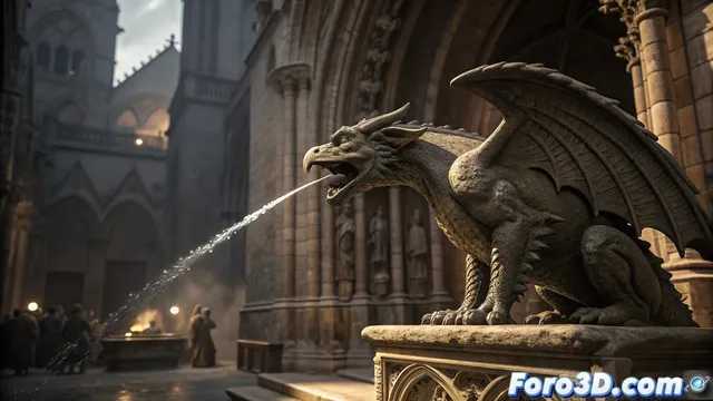 Gárgolas y criaturas fantásticas de la Catedral de Burgos recreadas en Houdini