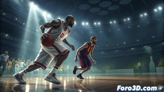Dubái vs Barcelona en Euroliga: Creando una escena deportiva épica con Blender