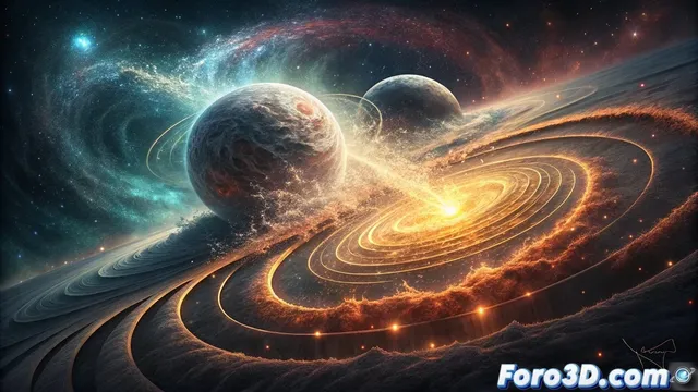 Recreación del eco de colisiones cósmicas de Stephen Hawking en Combustion