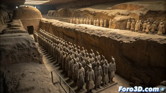 Recreación en Unity del ejército de terracota en miniatura de la dinastía Qin