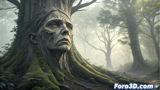 La leyenda del árbol de las caras borrosas en la animación digital