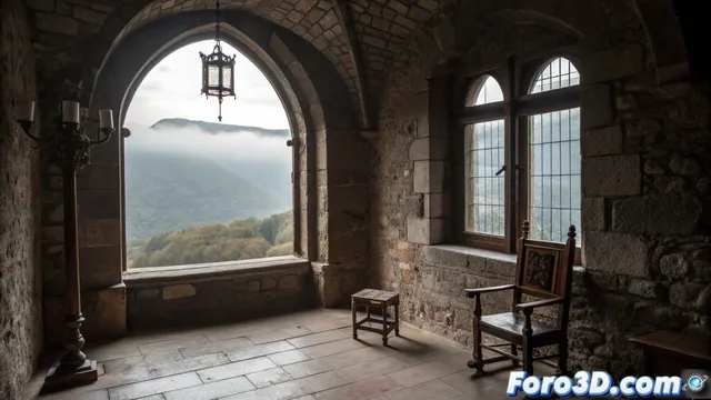 El castillo de Cardona y su habitación 712 recreados en Blender con atmósfera paranormal