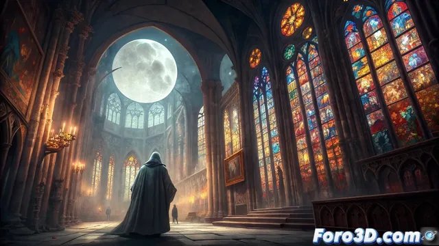 El monje espectral de las vidrieras en la Catedral de Leon