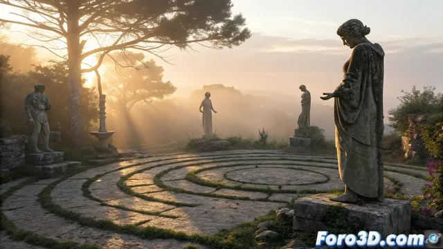 La leyenda del jardín de piedra viviente y su recreación en Blender