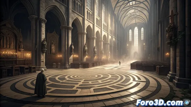 El laberinto secreto de la Catedral de Leon y su recreacion en Blender