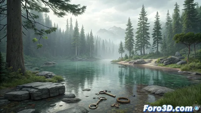 El misterioso lago de los objetos perdidos y su recreación en Blender