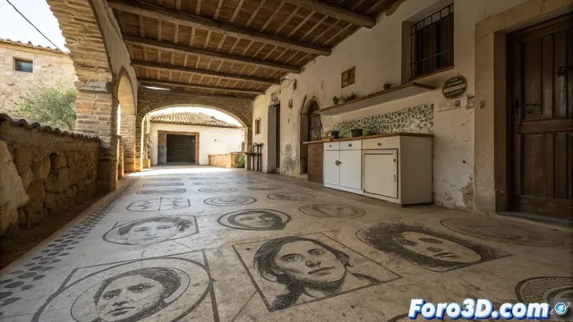 Recreación 3D de la casa de las caras de Bélmez en Blender