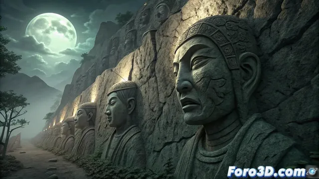 El muro de las caras cambiantes: leyenda y creación en Material Maker