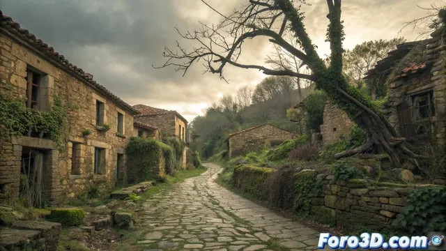 Recreación digital de Turruncún: cuando Blender revive pueblos abandonados