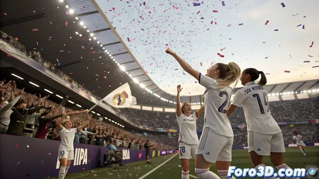 Creación de una animación en Blender de la victoria del Real Madrid femenino