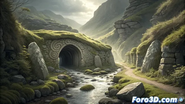 El túnel de piedra que crece: misterio escocés y recreación en Blender