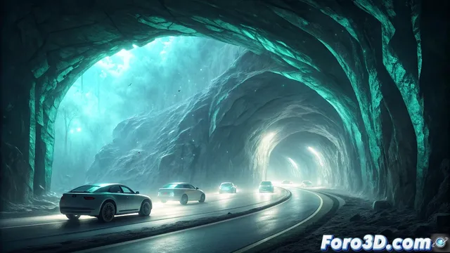 El túnel del tiempo distorsionado en Suiza y su recreación en Blender