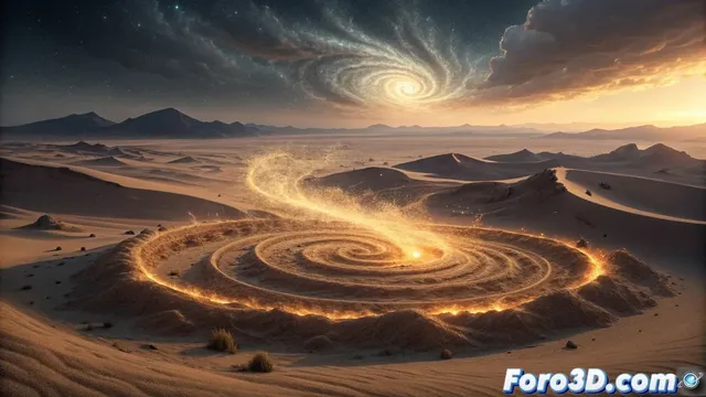 Creación del vórtice de arena sobrenatural del desierto de Gobi en 3D Coat