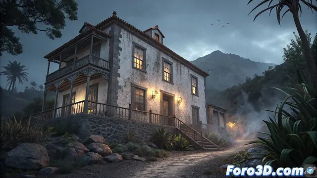 Recreación de la casa encantada de Tacande en Nuke