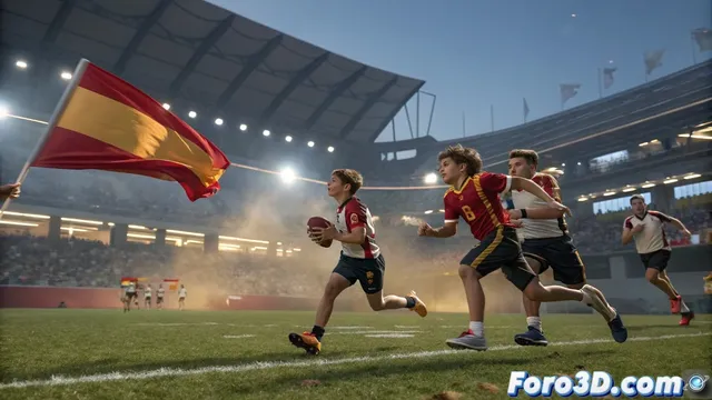 Tres jóvenes españoles destacan en el Europeo de flag football y su recreación en Maya